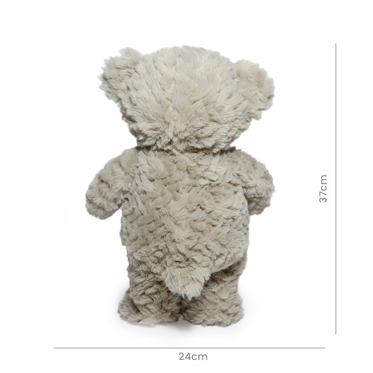 Oso Bebé Laborioso Peluche 37cm Gris con Moño - Suave y Tierno