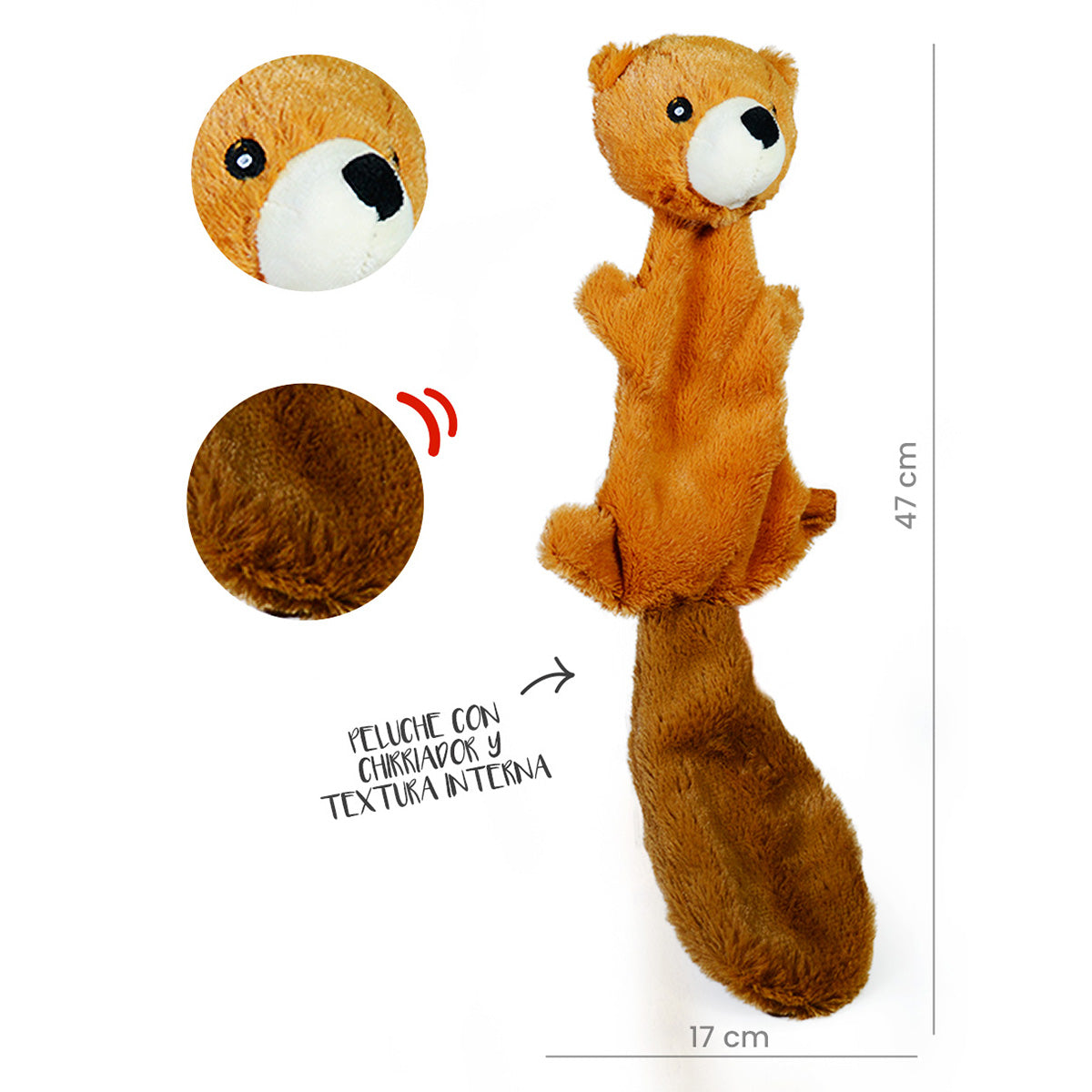 ARDILLA PARA MASCOTAS 50cm - CAFÉ