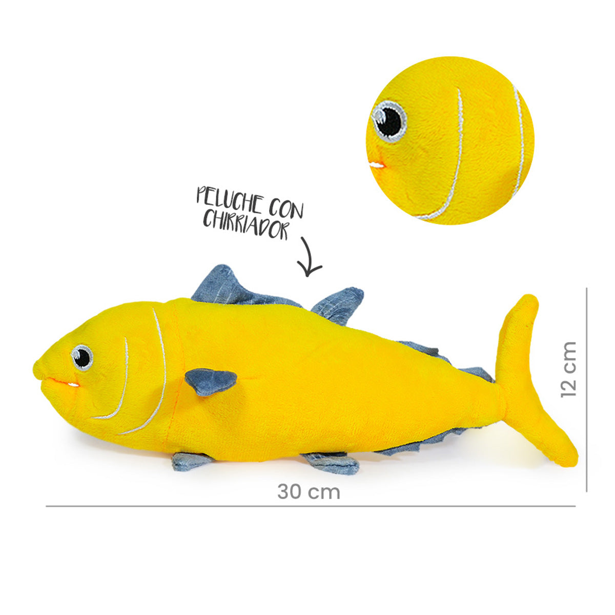 PEZ PARA MASCOTAS 30cm - AMARILLO
