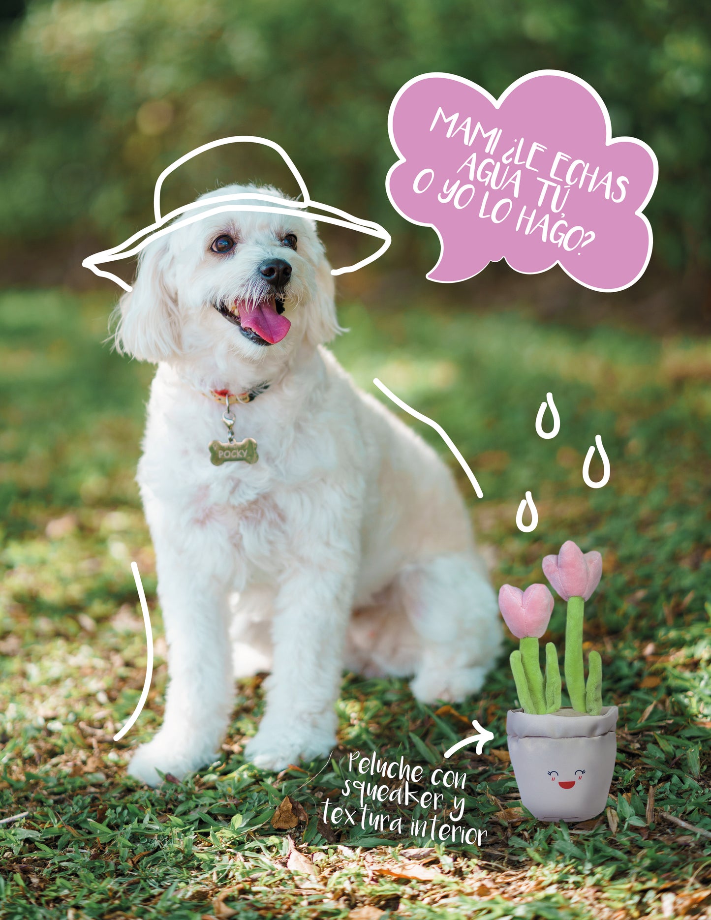 TULIPÁN PARA MASCOTAS 28cm - ROSA