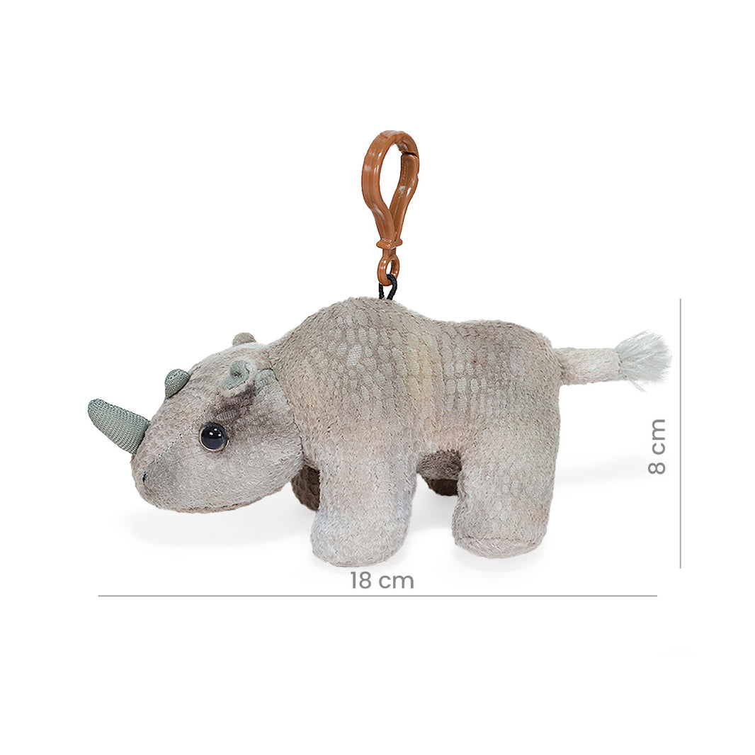 LLAVERO RINOCERONTE 14cm - GRIS
