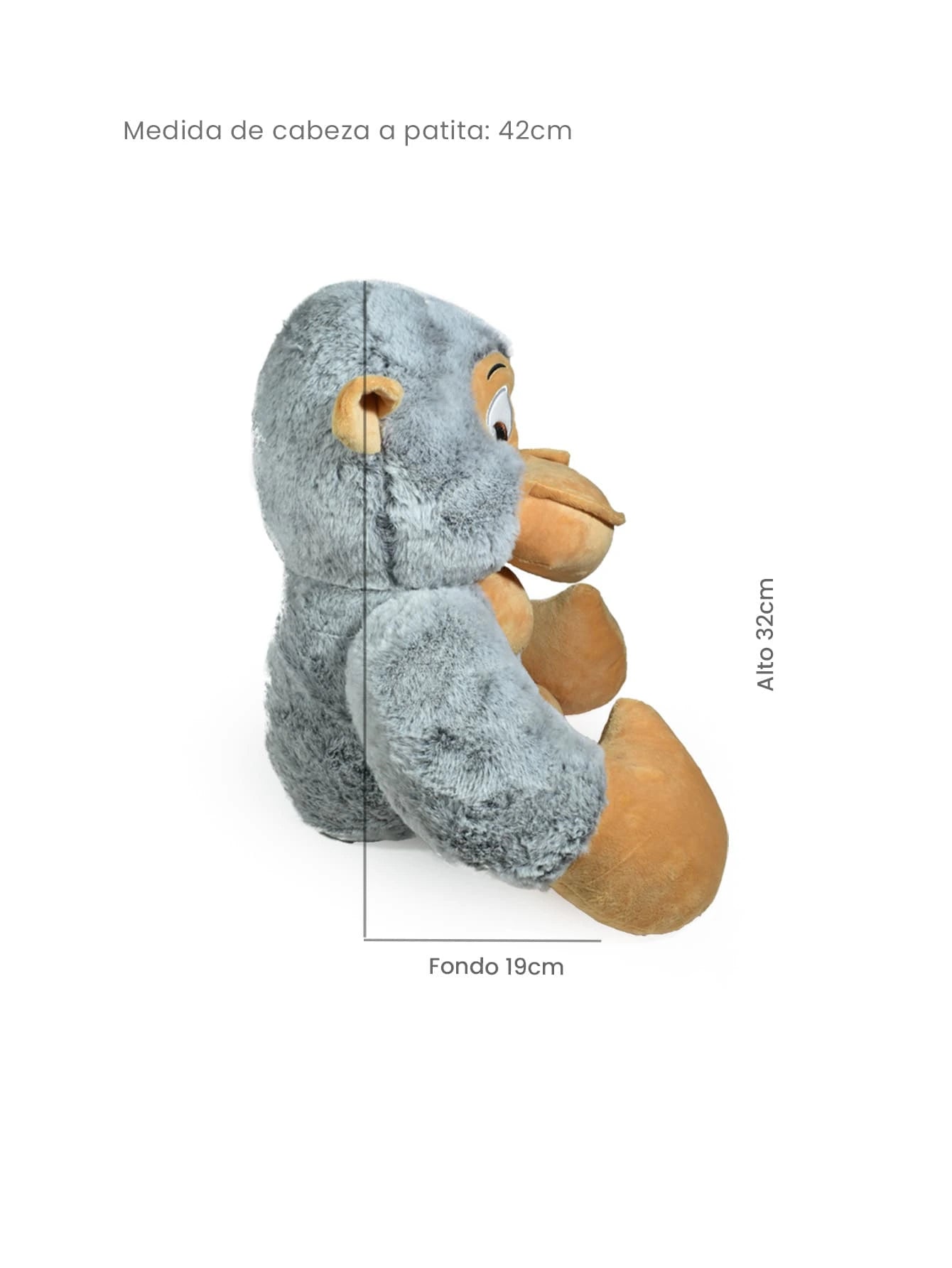 Gorila de Peluche Estefanía 33 cm