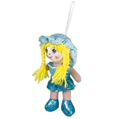 MUÑECA POMPÓN 15cm - AZUL