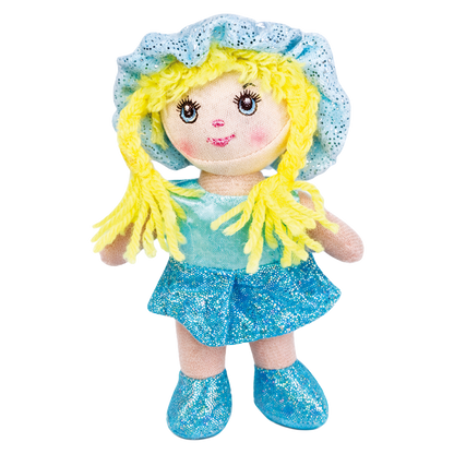 MUÑECA POMPÓN 15cm - AZUL