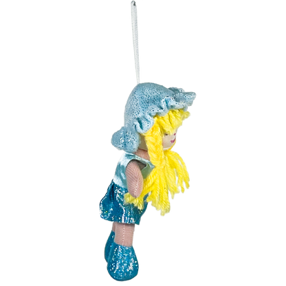 MUÑECA POMPÓN 15cm - AZUL