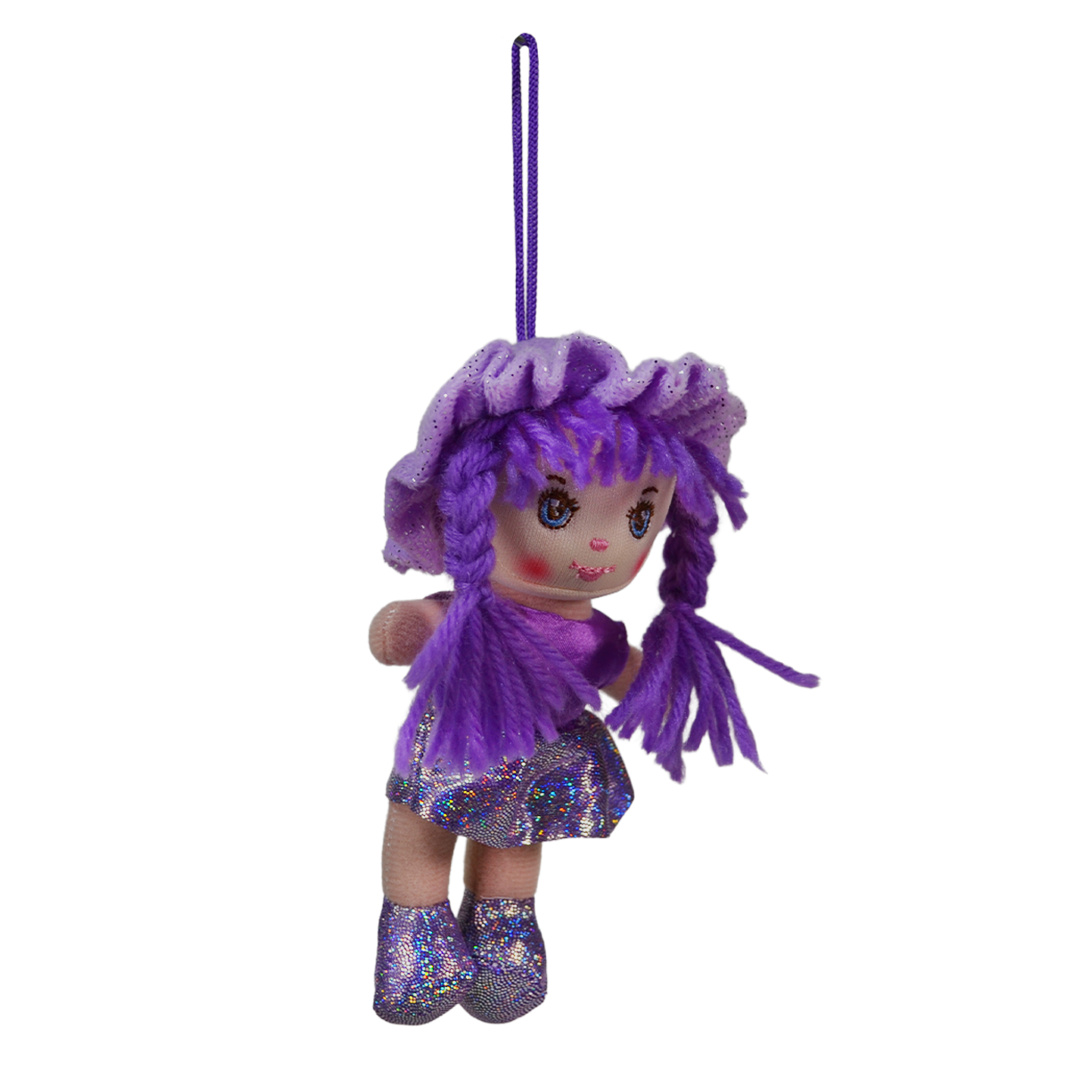 MUÑECA POMPÓN 15cm - MORADO