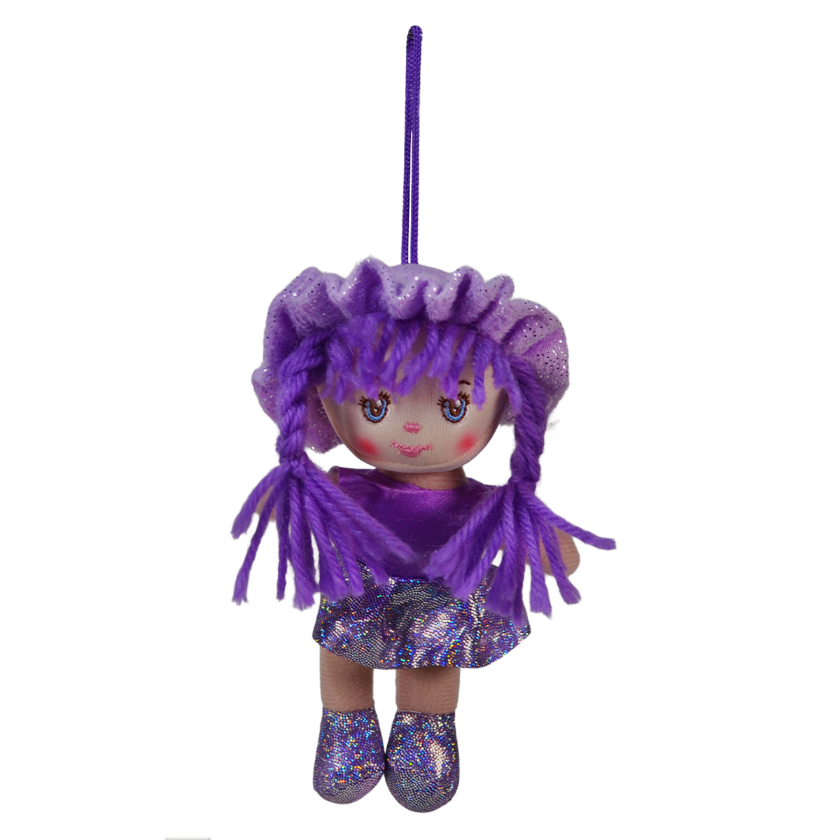 MUÑECA POMPÓN 15cm - MORADO
