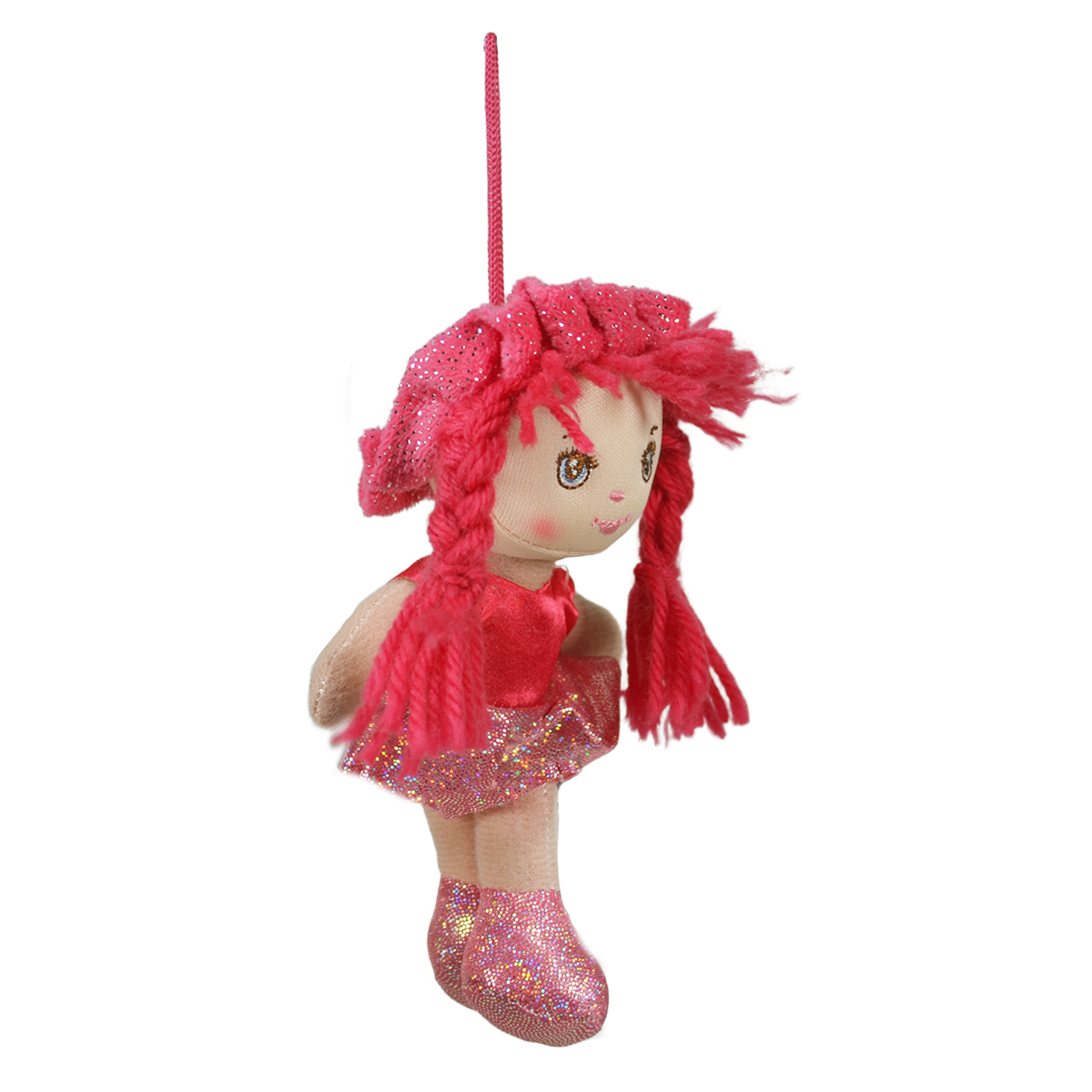 MUÑECA POMPÓN 15cm - ROSA OSCURO