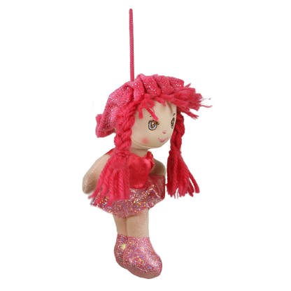 MUÑECA POMPÓN 15cm - ROSA OSCURO
