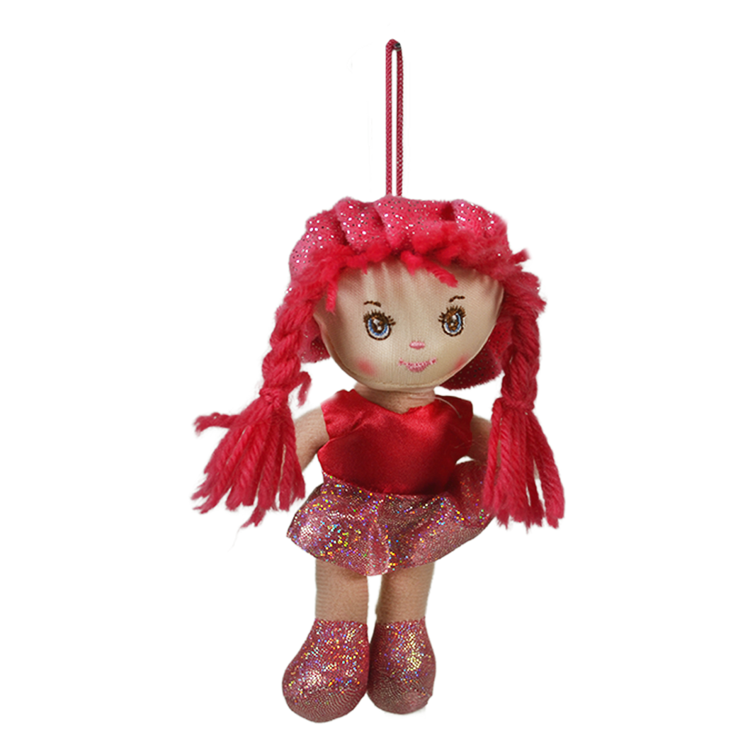 MUÑECA POMPÓN 15cm - ROSA OSCURO