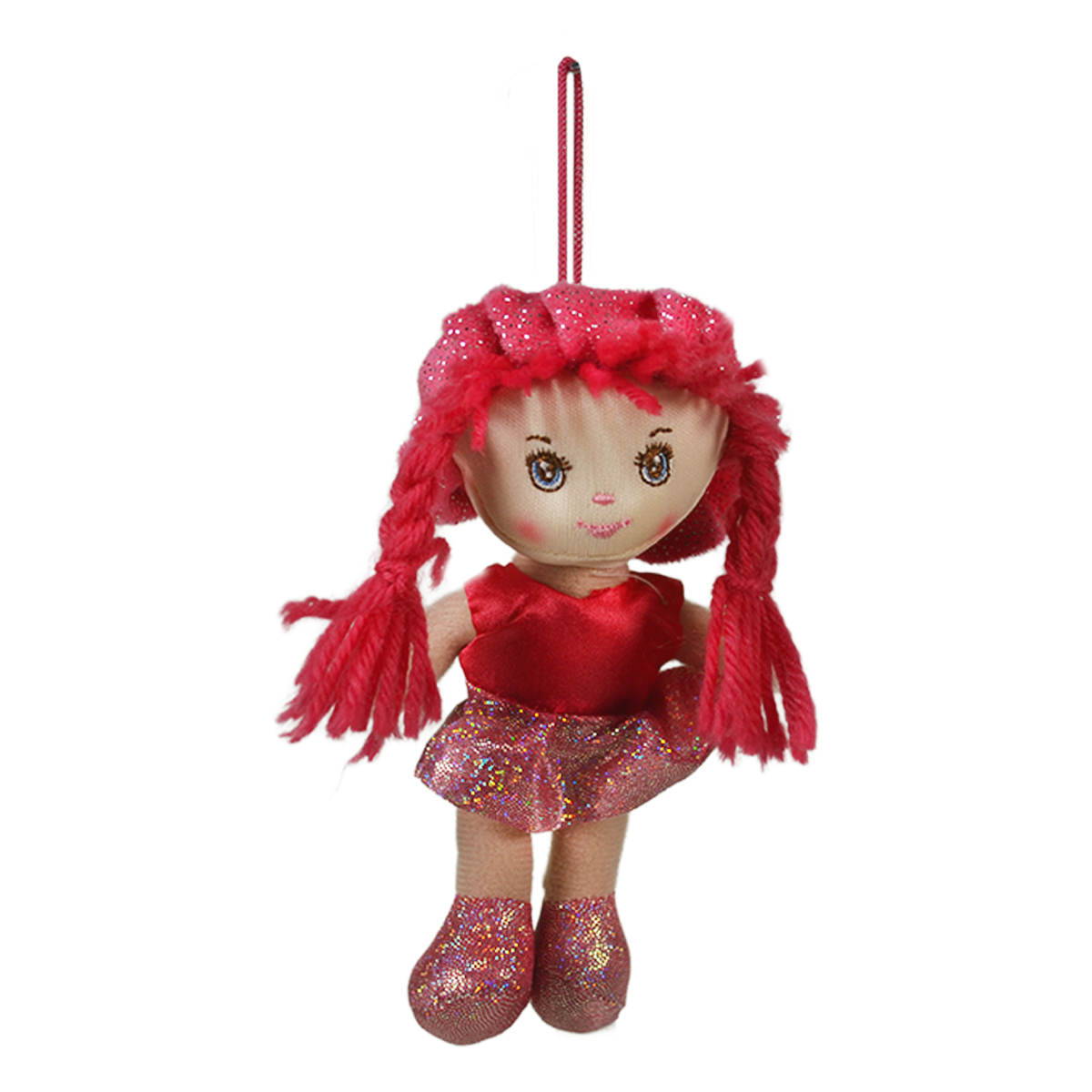 MUÑECA POMPÓN 15cm - ROSA OSCURO