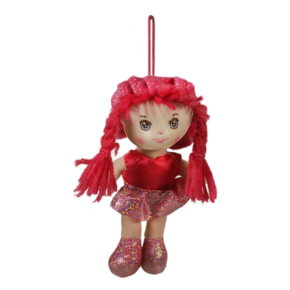 MUÑECA POMPÓN 15cm - ROSA OSCURO