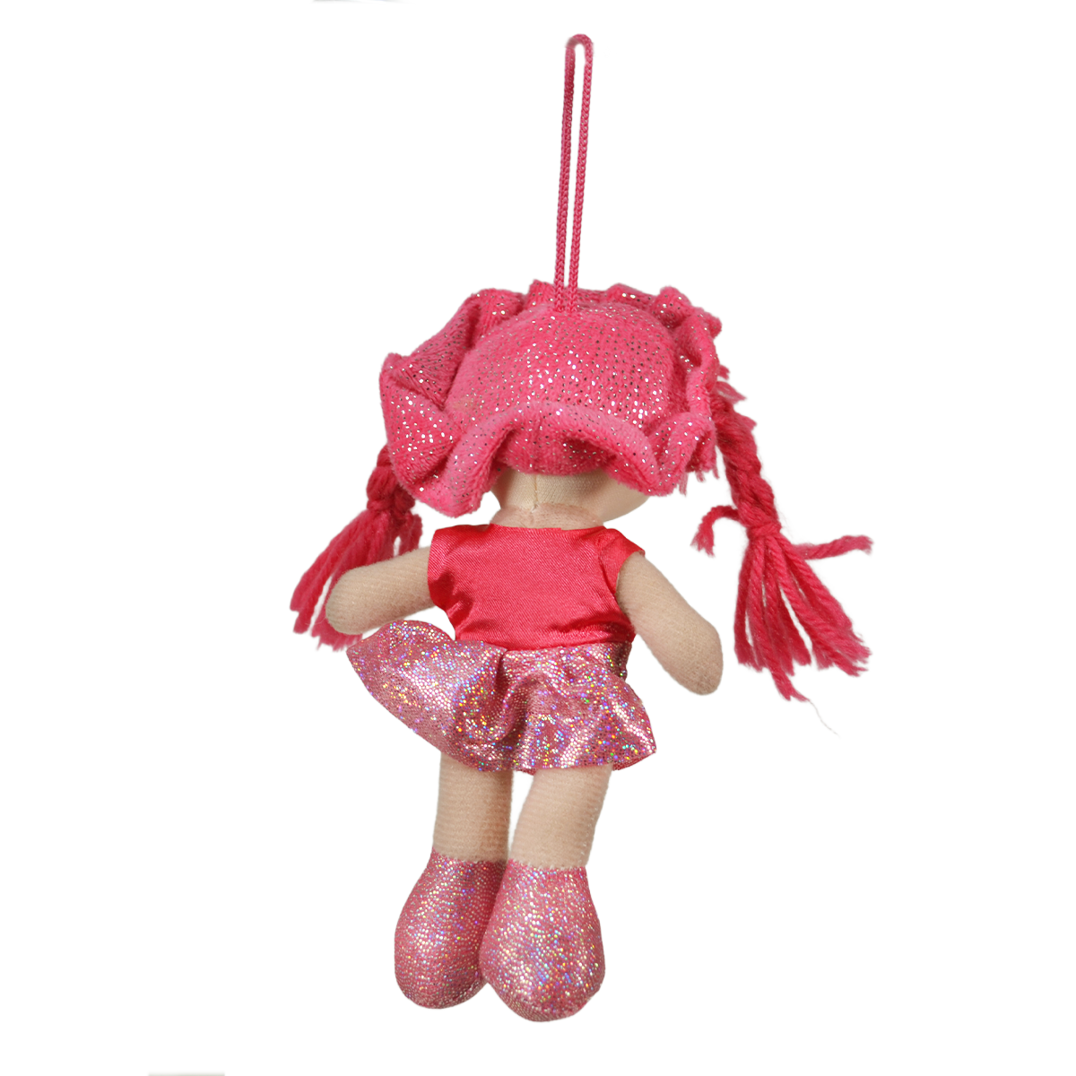 MUÑECA POMPÓN 15cm - ROSA OSCURO