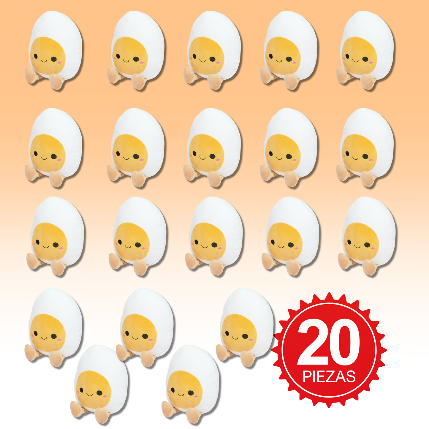 Kit 20 Piezas – Huevito Cocido 22 cm Amarillo