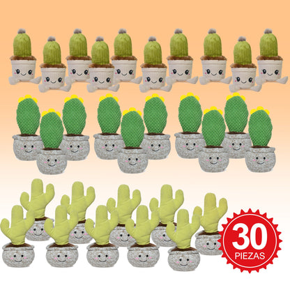 Kit 30 Peluches Cactus Kawaii Maceta Mayoreo Recuerdos Fiesta