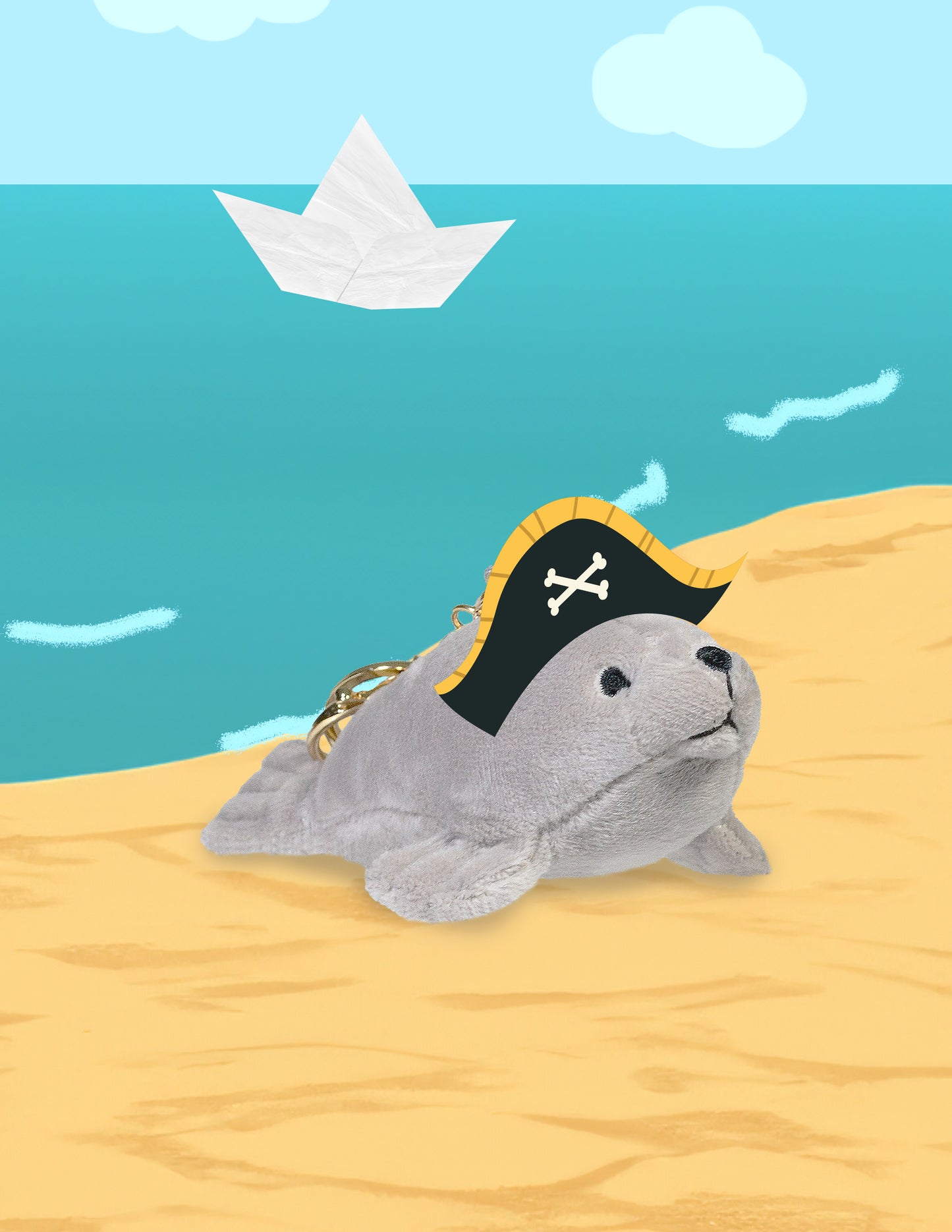LLAVERO FOCA 12cm - GRIS