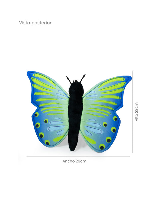 Mariposa de Peluche Néctar 28cm azul