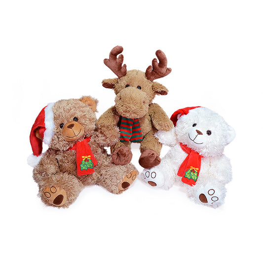 Paquete de peluches Navidad 3 piezas multicolor